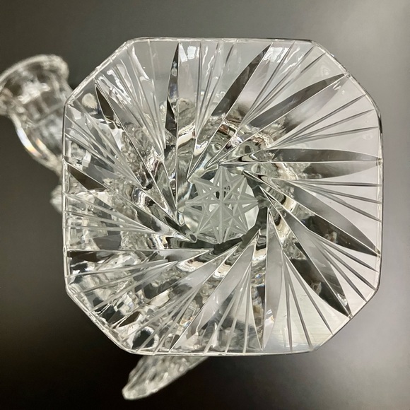 The Irena Collection 24% Lead Cut Crystal Candle Sticks Made in Poland Set of 2 - Picture 7 of 10